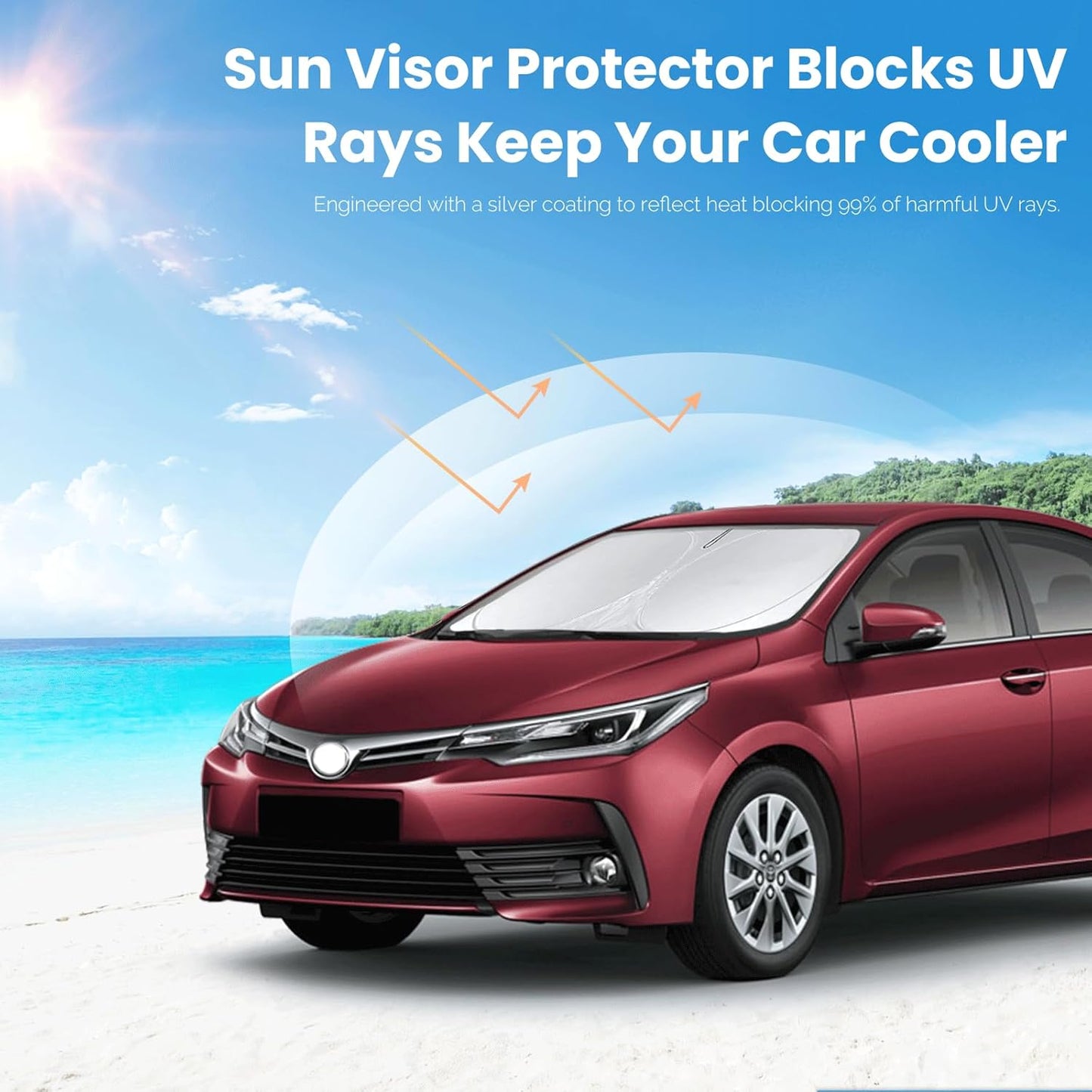 Custom Fit Corolla Windshield Sunshade for 2009-2012 2013 Toyota C-orolla Hatchback Sedan Accessories (Not for Corolla Cross) Front Window Shield Cover Sun Visor Protector Block UV Rays