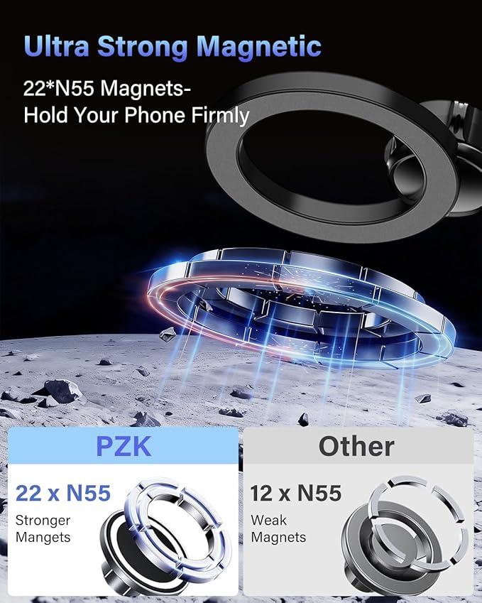 PZK Car Phone Holder for Ford Maverick 2022 2023 2024 Accessories Compatible with Magsafe Car Phone Mount with Cubby Insert Stroage Box Trunk Dash Mount Hands Free 360° Rotation