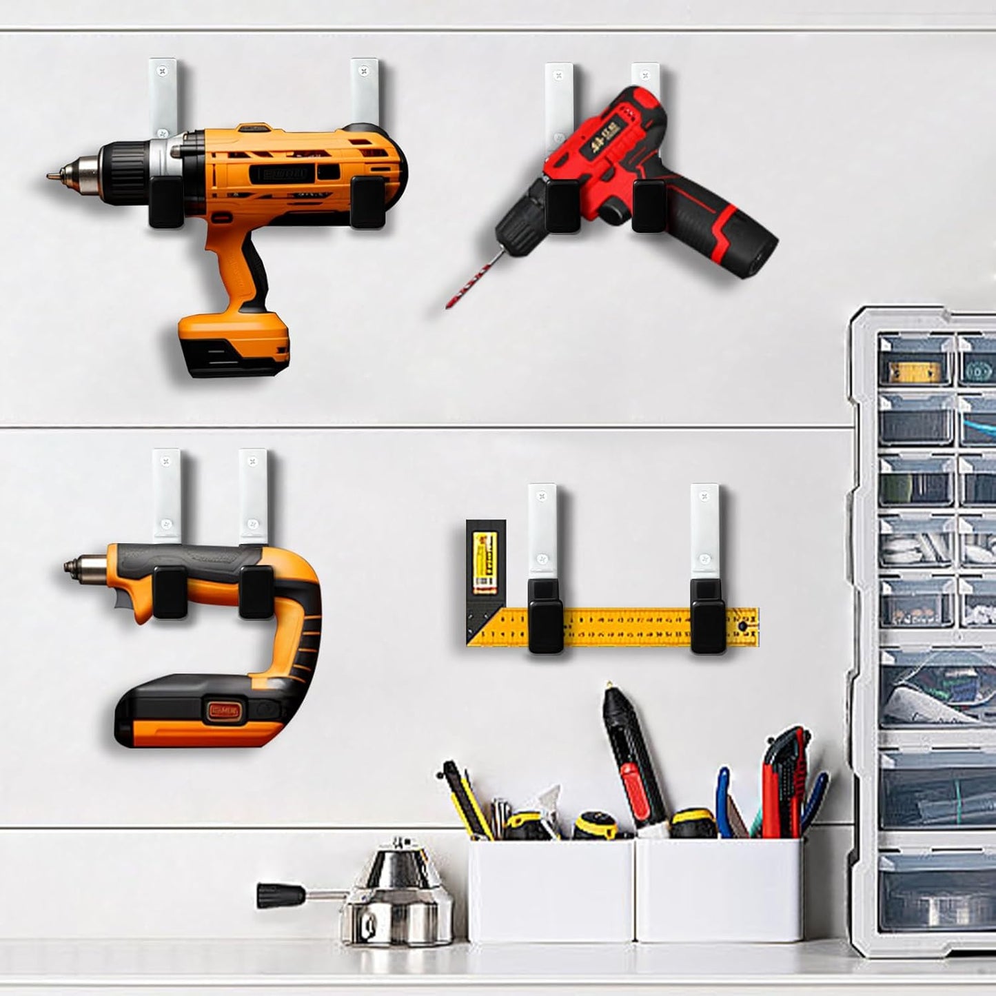 Heavy Duty Steel Garage Hooks,Garage Storage Utility Hooks,Anti-Slip Hanger, Tool Organizer,Steel Wall Mount Organizer, Garden Hose Hanger (Small-2PC)