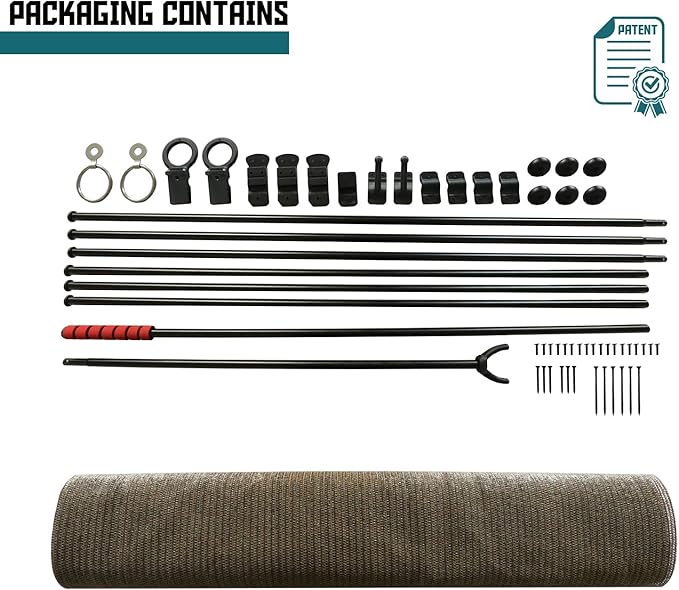 Bynbbur 7'W x 7.5'H Outdoor Patio Shades Foldable Roller Blinds, 220 GSM Sun Shade Roll Up Porch Screens Exterior Shade Cloth for Deck Pergola Backyard, Brown