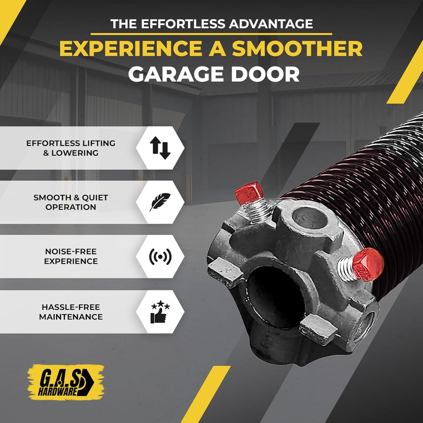 Garage Door Torsion Springs 234x2x30 Includes 1” Steel Bearing, Gloves, and Winding Bars for Left and Right Side of Garage Door Precision E-Coating 5-Year Warranty Minimum 30,000 Cycles (Pair)