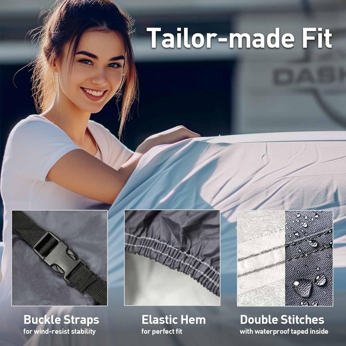 DaShield Ultimum Series Car Cover for Cadillac Eldorado 1957-1966 Coupe 2-Door All Weather Protection Semi Custom Fit Dust, Sun, Snow, Rain Protection Indoor Outdoor