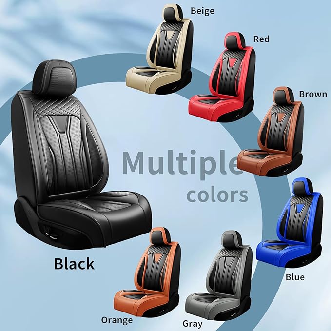 Fit HRV Car Seat Covers Compatible with Honda HRV 2016-2025 2026, Premium Leather Breathable, Wear Resistant, Airbag Compatible, All-Weather Protection & Full Coverage, Full Set Gray&Black