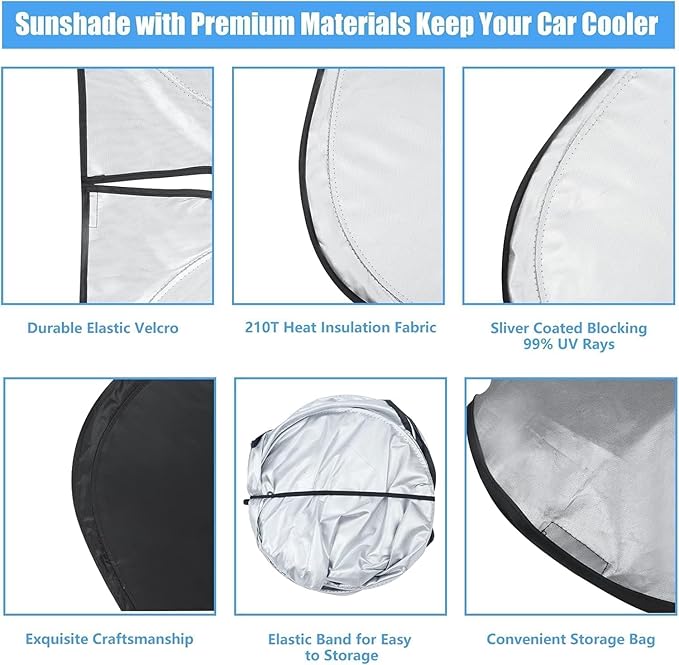 Windshield Sun Shade Fit 2026 2025 2024 2023 2022 2021-2019 Audi A6, Front Window Sunshade Car Accessories Foldable Sun Visor UV Protector Heat Shield Cover Keep Your Car Cool