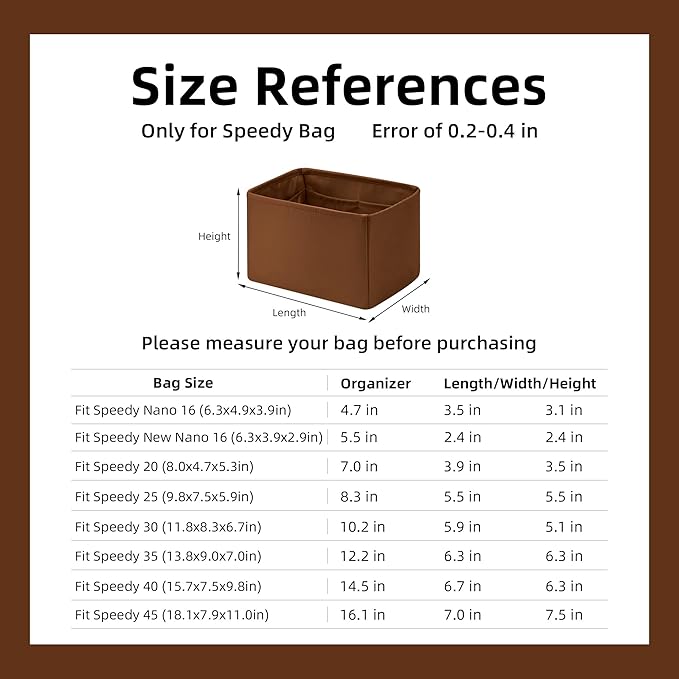 DGAZ Silk Purse Organizer Insert Fits LV Speedy 16/20/25/30/35/45 bags，Silky Smooth Bag Organizer，Luxury Handbag & Tote Shaper（Gold，SP45）