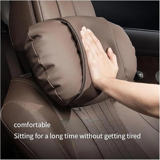 1/2PCS PU Leather Car Neck Pillow & Lumbar Support Cushion, Breathable Universal Seat Headrest Waist Pad, Soft Support Cushion for Daily Driving and Travel(B Style backrest)