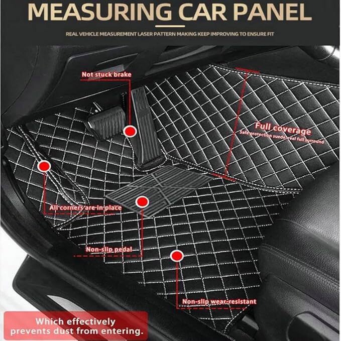 TREGOO All Weather Car Mats Custom Fit Non Slip Floor Mats for 1998-2025 Cars Personalized Leather Protection Pads Suitable for Men Women (Light Brown)
