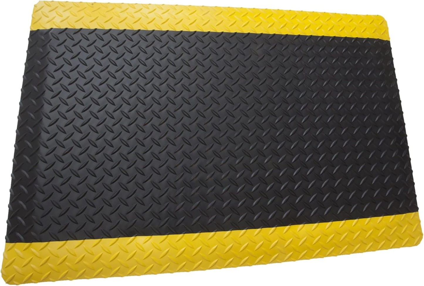 Rhino Mats, American Classic Diamond Anti-Fatigue Mats, Industrial Ergonomic Comfort Standing Mat for Work, Home, Garage, Office, Kitchen or Anywhere (Black/Yellow 1" Thick, 2 FT. x 22 FT.)