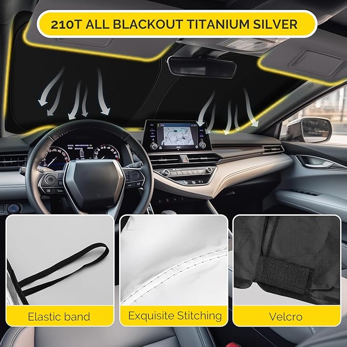 Car Windshield Sun Shade Compatible with 2020 2021 2022 2023 2024 2025 2026 Toyota Corolla Accessories Foldable Front Window Sunshade Custom Windshield Cover Sun Visor Block UV Rays