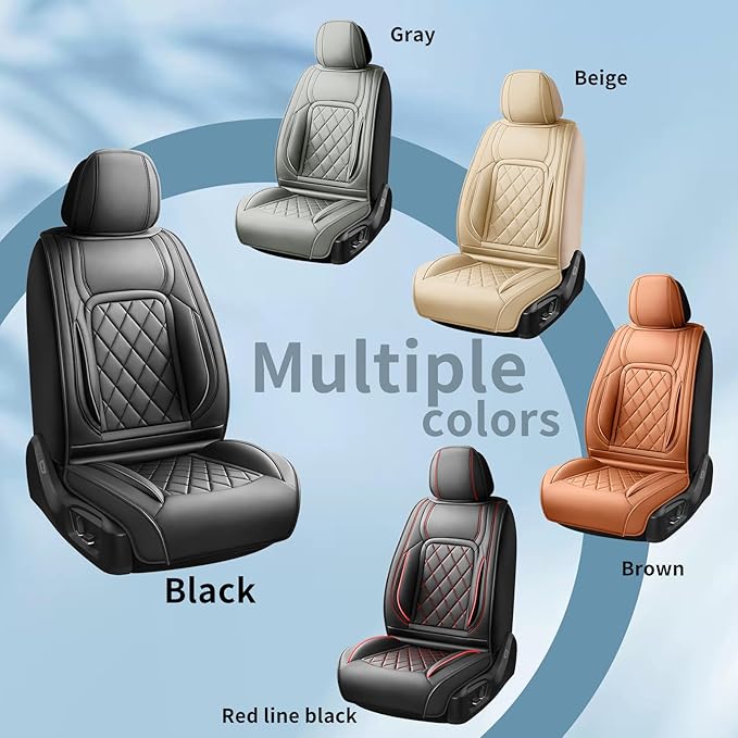 Fit HRV Car Seat Covers Compatible with Honda HRV 2016-2025 2026, Premium Leather Breathable, Wear Resistant, Airbag Compatible, All-Weather Protection & Full Coverage, 2 Front Seat Black