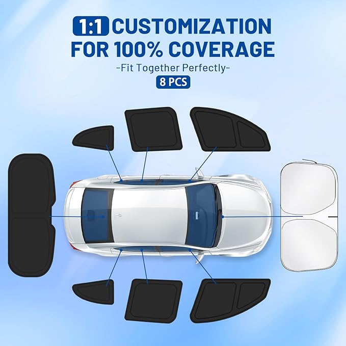 Car Window Shades Intended for Subaru Outback 2020-2025, Privacy Window Covers 8PCS for Side, Rear & Windshield, Car Shield Sunshade for Privacy Protection, Heat Blocking, Camping and Parking
