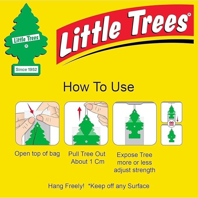 LITTLE TREES Car Air Freshener | Hanging Paper Tree for Home or Car | New Car Scent
