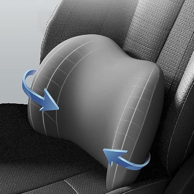 New Car Headrest & Lumbar Support Cushion for Hyundai Santa Fe 2001-2024, Ergonomic Memory Foam Seat Headrest Neck Rest Cushion Breathable Removable Cover for Neck Back Relief,C/Brown
