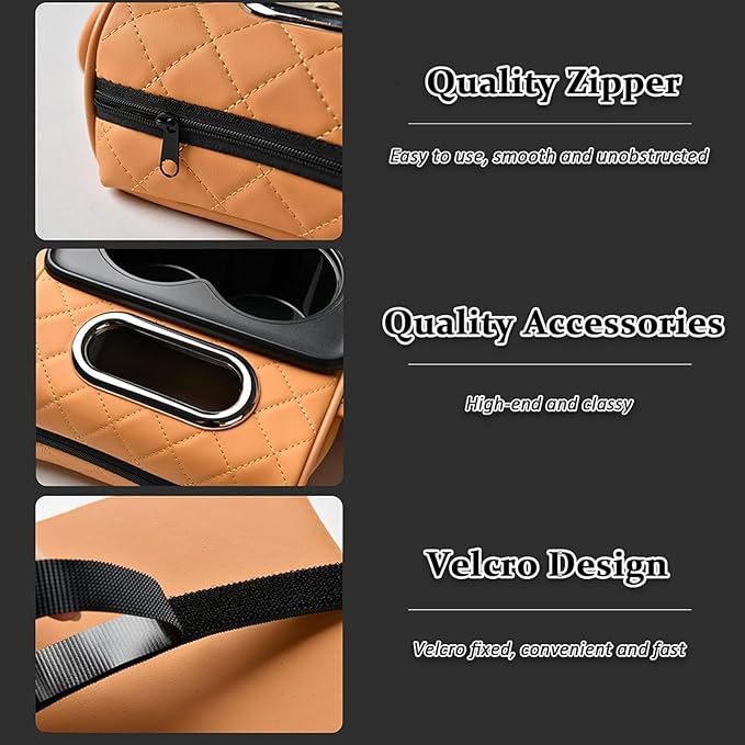 Car Armrest Pad for Toyota RAV4 XA50 RAV 4 2019-2024, PU Leather 5-in-1 Armrest Storage Box Center Console Cover Armrest Cushion Arm Rest Cushion Pads with Cup Holders and Tissue Box