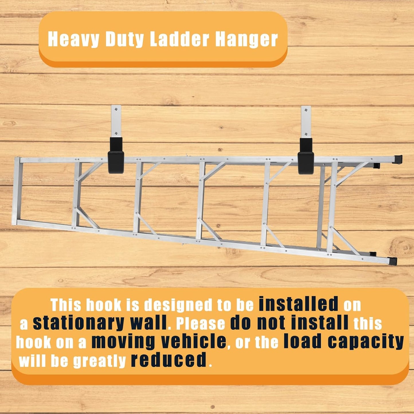 Heavy Duty Utility Hooks - Wall Mount, Hooks for Garage, Hose, Bike, Ladder, Leaf Blower Hanger (6 Medium)