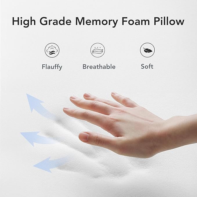 Travel Pillow, 100% Pure Memory Foam Travel Neck Pillow Airplane Neck Support Ergonomic Design for Traveling Suitable for Airplanes,Offices and Cars-Navy Blue