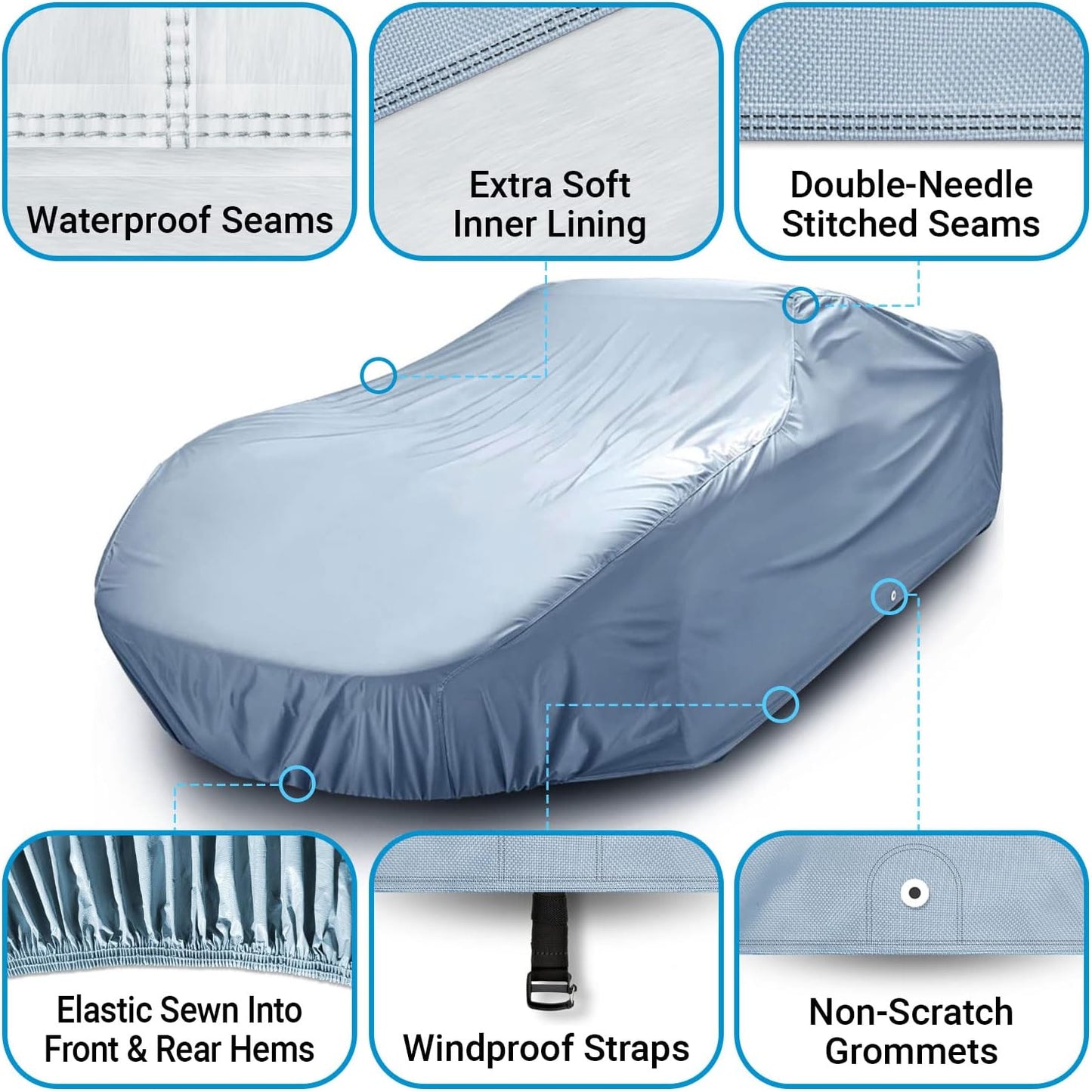 iCarCover Premium Car Cover for 1984-1996 Buick Century Wagon Heavy Duty Waterproof All-Weather Automobiles Custom Fit Indoor Outdoor UV Snow Protection Covers with Straps and Bag