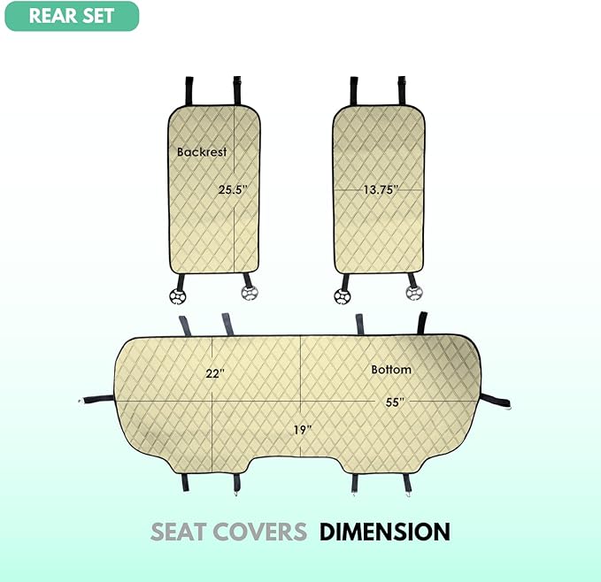 FH Group Car Seat Cushion Neosupreme Automotive Seat Cushions - Universal Fit, Rear Car Seat Cushion, Car Seat Cushions With Non-slip Silicone Backing for SUV, Sedan, Van Rear Set Blue