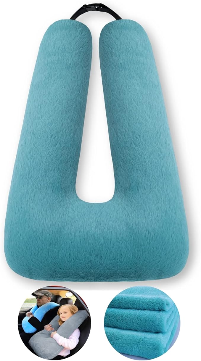 Travel Pillow Car Pillow Kid Car Sleeping The Sleeping Aid for Adults and Kids on Road Trips Kids Travel Pillow Emerald Green