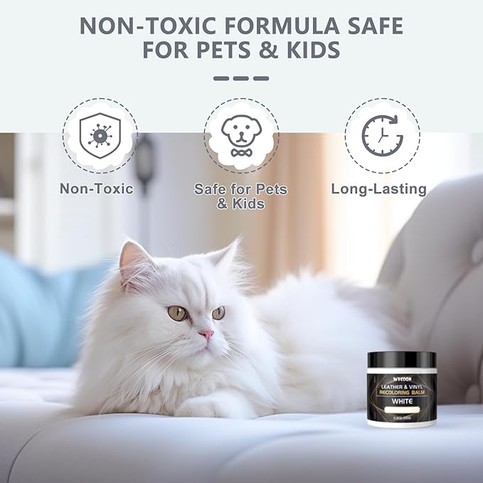 Leather Recoloring Balm with 100ml Mink Oil Conditioner | Beige Repair Kit, Dye & Color Restorer for Furniture, Sofa, Car Seats, Bags | Restore Faded & Scratched Surfaces