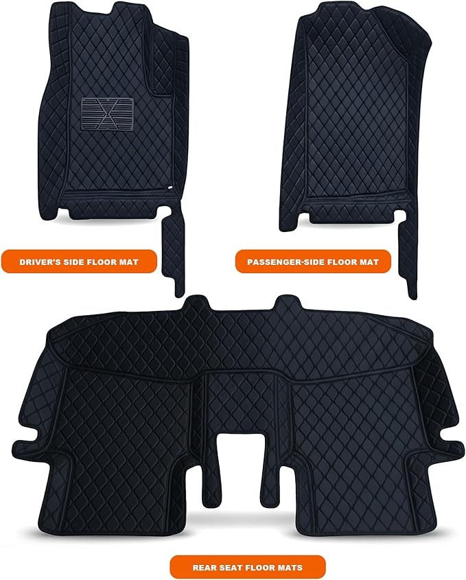 All-Weather car Floor MATS-Suitable for 99% of car Models,Leather car mat, offering Personalized Embroidery and Multiple Color Options,Provide Protection for car Rug (Gray)