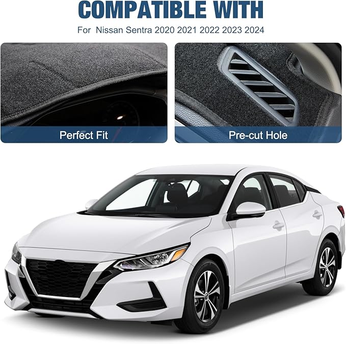Dashboard Dash Cover Mat Carpet Compatible with 2020 2021 2022 2023 2024 Nissan Sentra