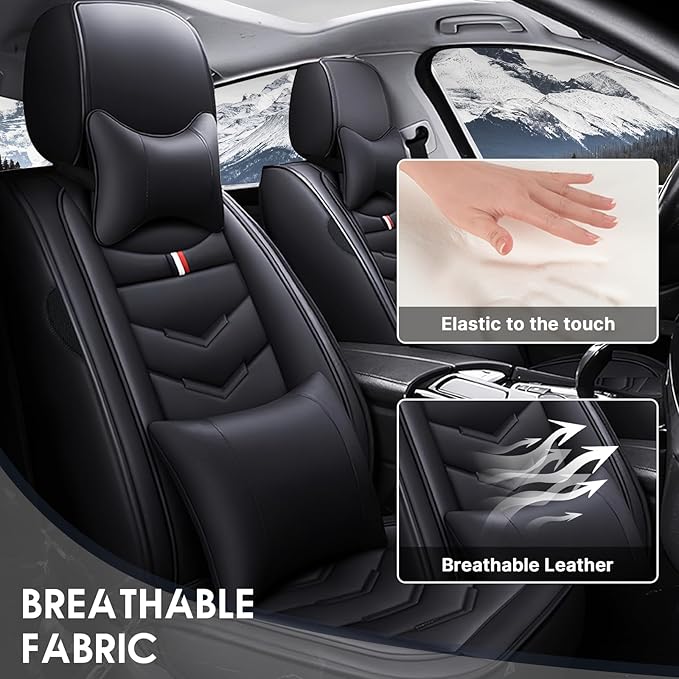 Car Seat Cover 8 Seats for Hyundai Palisade 2020-2025, Durable Wear Resistant Waterproof Sport Seat Cover, Breathable No Odor Premium Leather Vehicle Seat Covers.(Luxury,Black)
