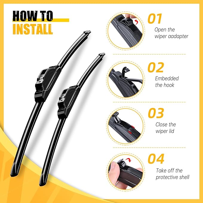 MIKKUPPA 24"+18"+12" Windshield Wiper Blades Replacement for 2005-2012 Nissan Pathfinder, 2005-2015 Nissan Xterra, Front & Rear Wiper Blades Set, Durable Stable Quiet All Season (Pack of 3)