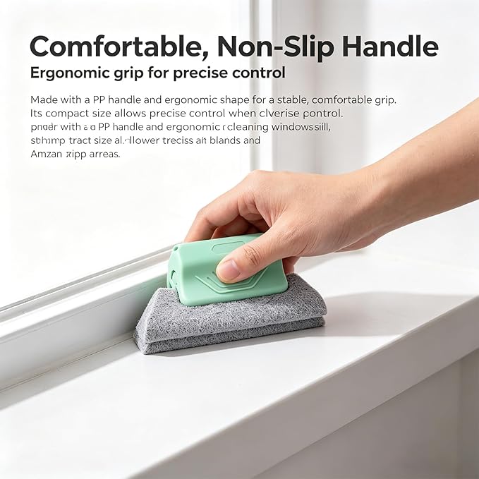 2026 New Magic Window Track Cleaner, Window Groove Cleaning Brush Tools Set, for Cleaning Tile Grout, Louver Blades, Car Air Conditioning Vents, and Narrow Gaps (3pcs Green)