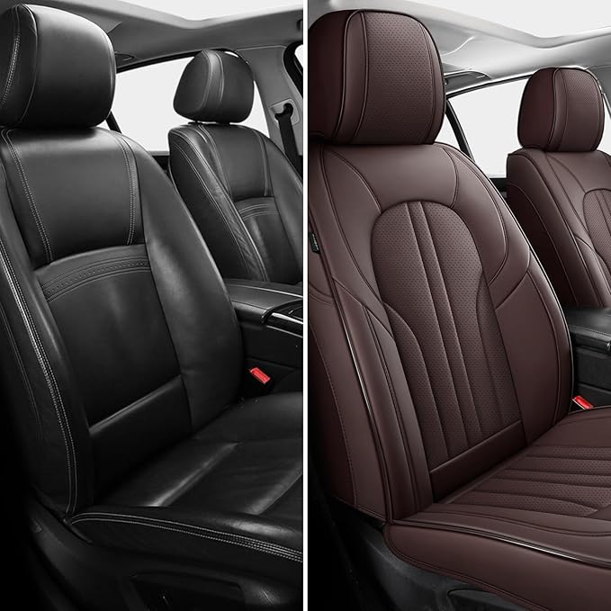 Car Seat Covers,Car Seat Protector Waterproof,Seat Covers Front Set, Car Seat Protectors,Automotive Seat Covers Fit for Most Cars Brown