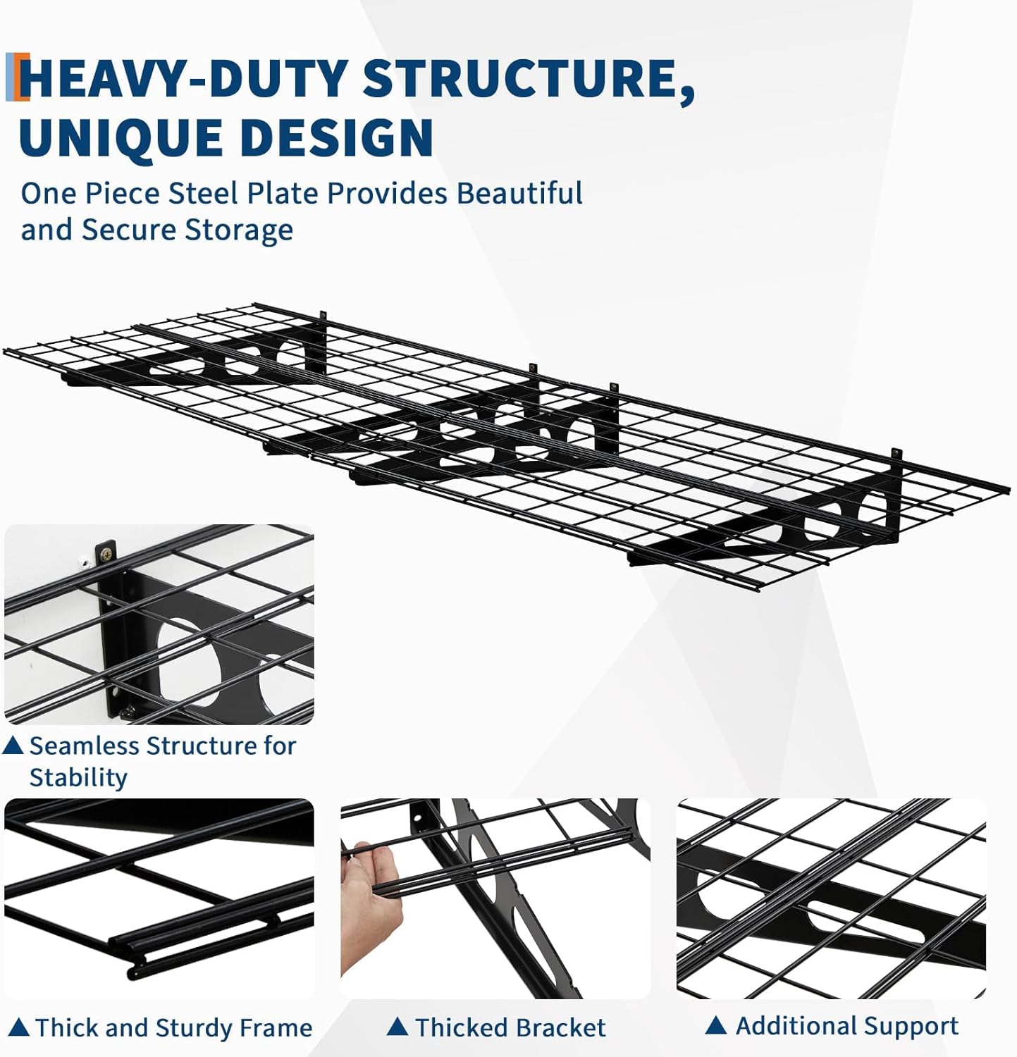 GarveeHome 2 Pack 2x6ft Garage Storage Shelving Wall Mounted, 24-inch-by-72-inch 1600 Lbs Heavy Duty Sturdy Storage Shelves, Wall Shelves Folding Storage Garage Organization for Warehouse, Laundry