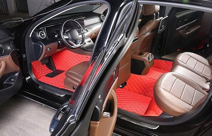 Custome Car Mats Accessories All Weather Floor mats Compatible with Automotive Floor Mats Passenger car mats (Beige)
