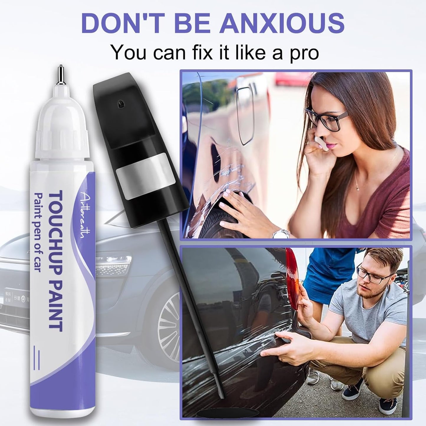 Touch Up Paint for Mercedes Benz Black/Jet Black (040/9040)-Exact Match–Chips and Nicks TouchUp Paint Pen Scratch Repair Car Accessories Car Paint Pen for Erase Car Scratches