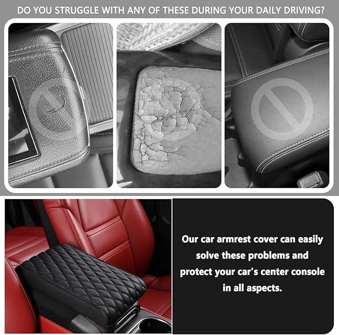 Auto Armrest Cushion Pads for Renault Talisman Sport Tourer(2021-) Accessories Car Centre Console Armrest Pad Durable Material and Easy to Clean-is Waterproof and Anti-Scratch