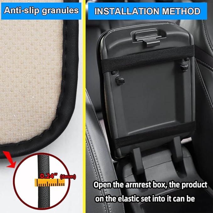 Bling Leather Car Center Console Cover, Car Center Console Protector With Glossy Crystal Rhinestone, Universal Waterproof Car Armrest Seat Box Cover For Most Car, Vehicles, SUVs, Trucks (Purple)