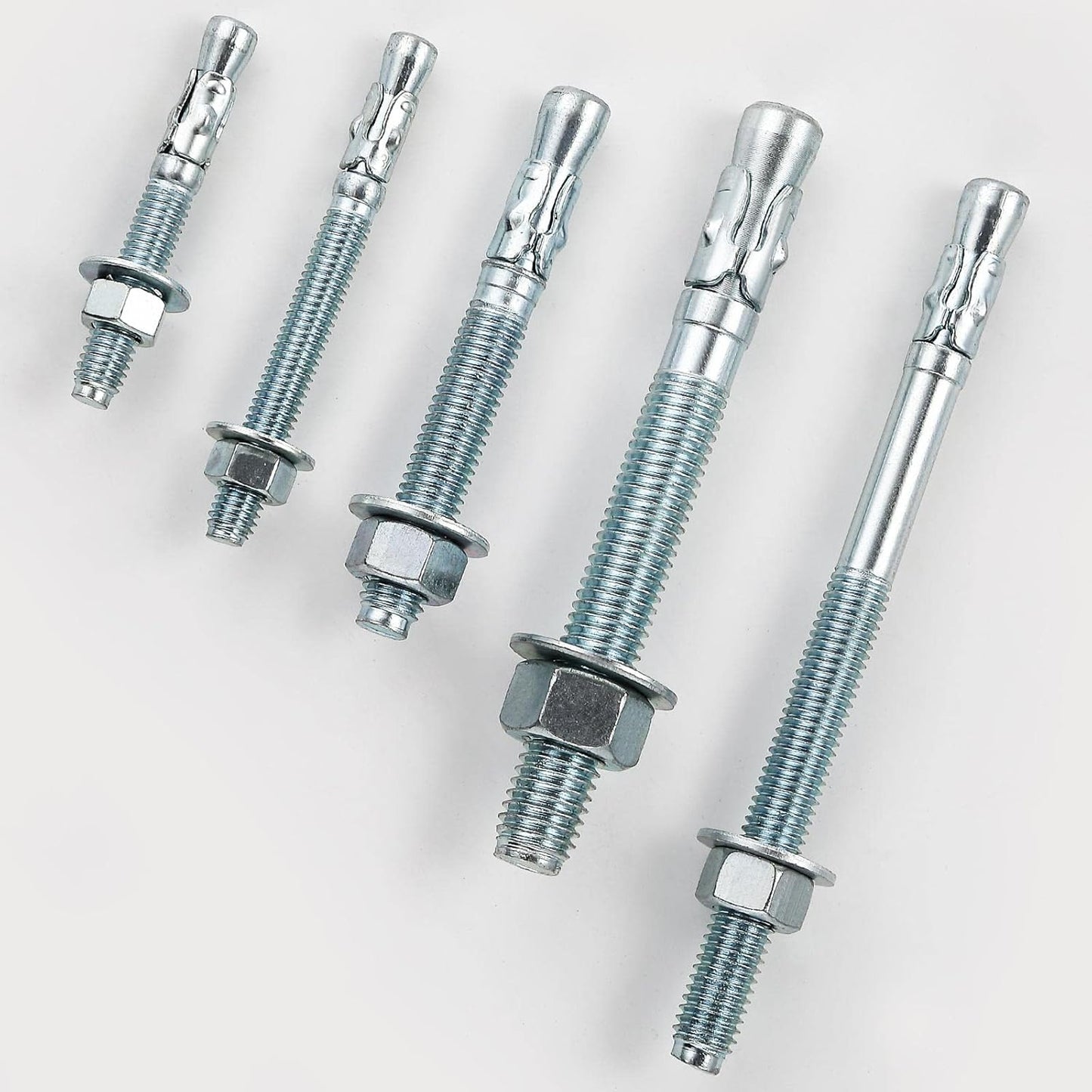 1/4x3 100Pcs Inch Standard Fasteners for Heavy-Duty Zinc Wedge Anchors for Cement and Concrete
