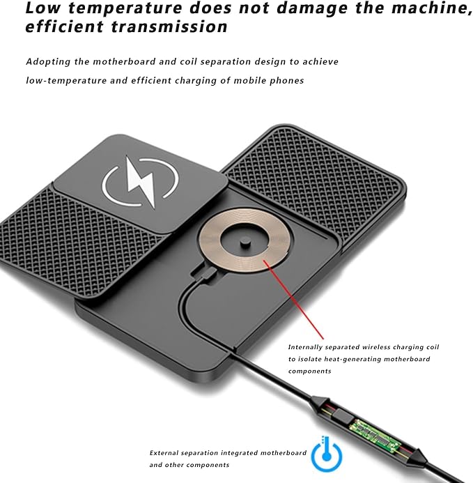 Car Wireless Phone Charger for BMW 7er 740Li 750i 750Li 745e 745Le, Non-Slip Fast Inductive Chargers Charging Pad Type-C Fastcharger Auto Electronic Accessories