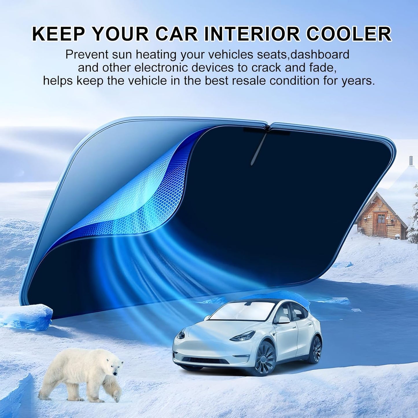 T TGBROS Windshield Sun Shade Custom Fit for 2018-2023 2024 2025 Honda Odyssey LX,EX,EX-L,Touring,Elite Minivan Accessories Foldable Sun Shield Reflective Polyester Sun Visor Cover Block Heat