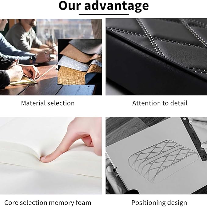 Car Armrest Cushion for Jaguar F-Pace 2015-2019 2020 2021 2022 2023 2024 2025, Car Center Console Cover Armrest Pad Soft Leather Car Interior Accessories,Coffee