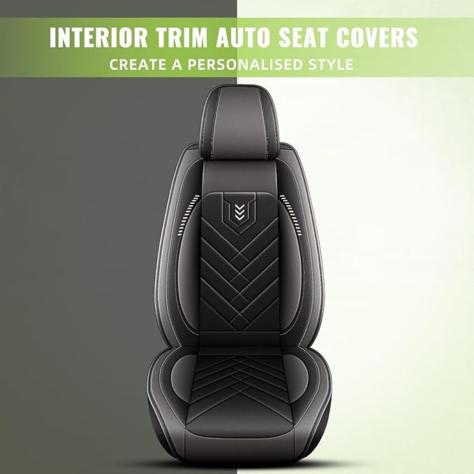 AOMSAZTO Car Seat Covers Fit for Cadillac XT4 2019-2026 Front Seat Cover Waterproof Faux Leather Automotive Auto Interior Protector Cushion (2 Seats,Grey)
