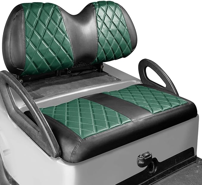 NOKINS Golf Cart Diamond Seat Covers Kit, Fit for Club Car Precedent OEM Standard Front Seat Cushion, Golf Cart Vinyl Seat Cover, No Nails Required