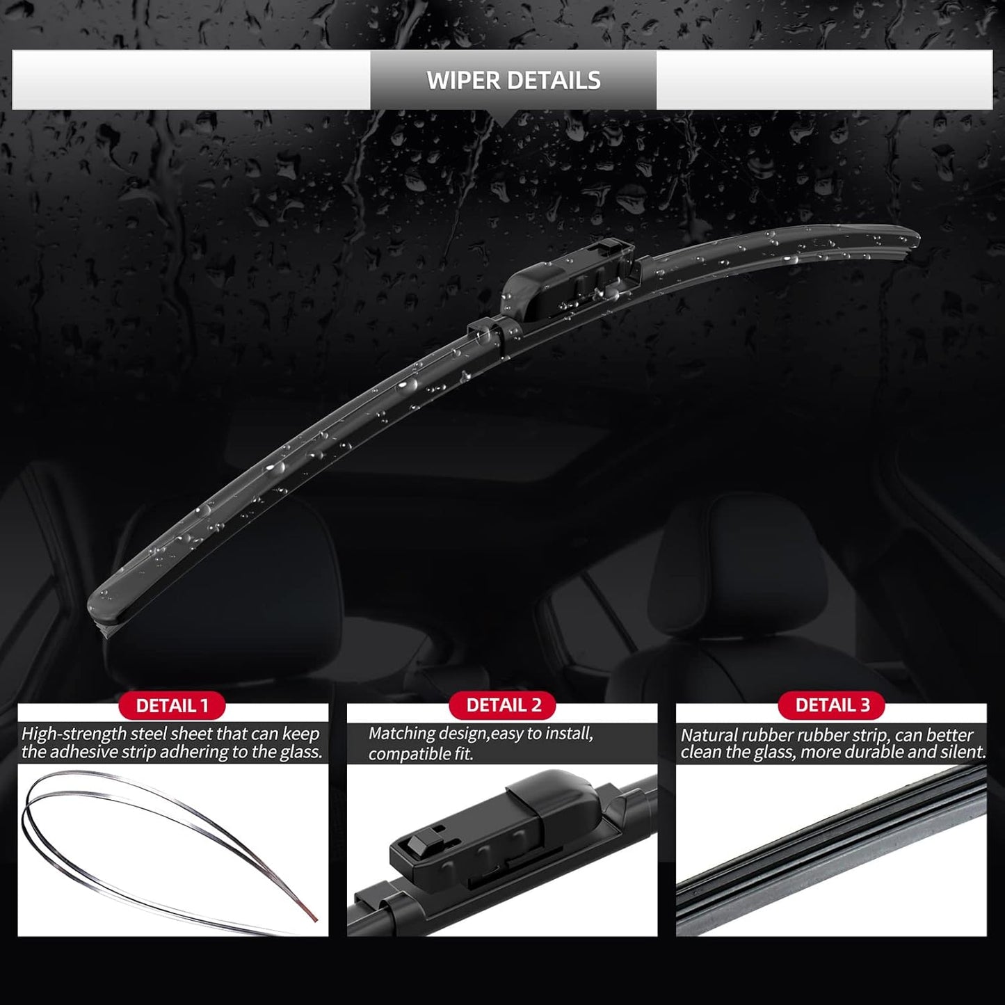 Replacement for BMW X6 2020-2026 Windshield Wiper Blades, 2 Pcs of Car Front Window Wiper Blades for BMW X6 2020 2021 2022 2023 2024 2025 2026