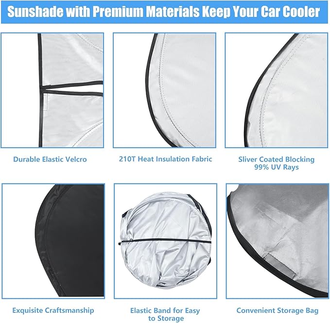Windshield Sun Shade Custom Fit 2025-2020 Subaru Outback, Window Sunshade for Outback (Base, Premium, Limited, Touring) Accessories, Sun Visor UV Protector Heat Shield Cover, Keep Car Cool