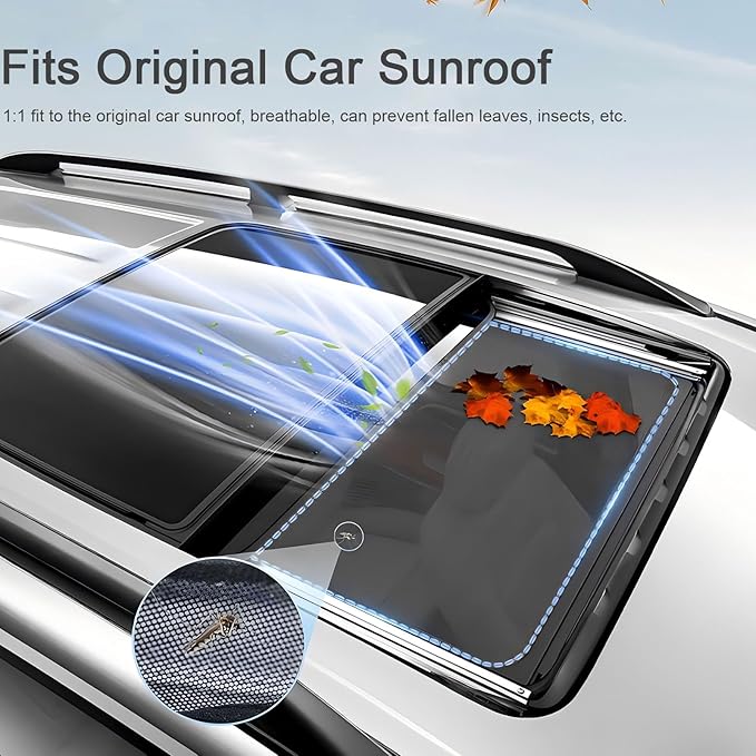 QANGBOOM Car Sunroof Sunshade Compatible with Audi Q5 Accessories 2009-2017, One-Piece Glass Roof Sun Shade, Foldable Car Sunshade Roof, Sunroof Cover, Sun UV Protection