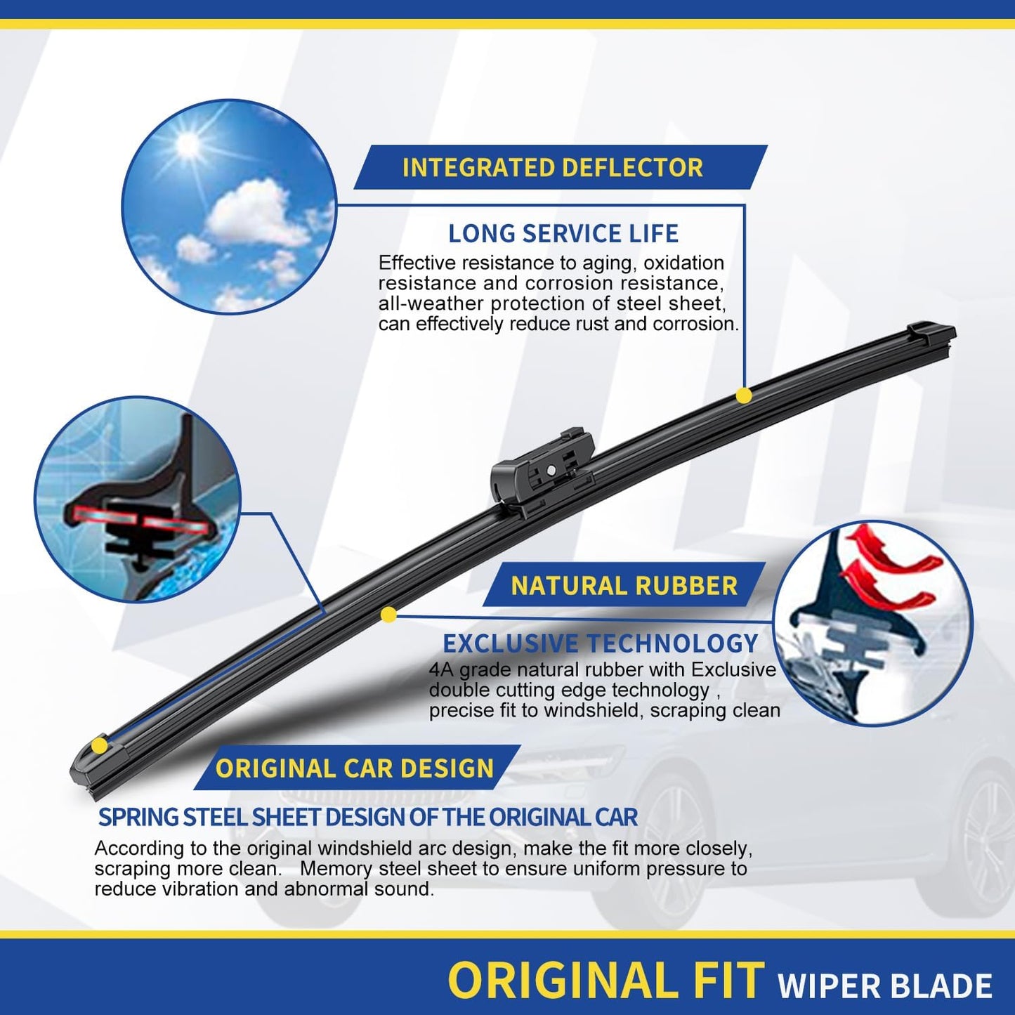 3 wipers Replacement for Mazda CX-5 CX-9 2017 2018 2019 2020 2021 2022 CX5 CX9 -Original Equipment Windshield Wiper Blades Set 24"+18"+14" (Set of 3) Top Lock
