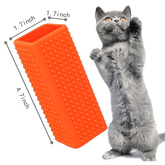 2pcs Pet Dog Cat Hair Remover, Pet Hair Removal Tool, Hollow Cleaner Brush for car，Interior, Furniture, Sofa (orangeblue)