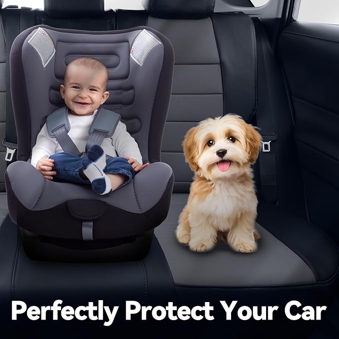coverdream Rav4 Seat Covers Custom Fit for 2019-2024 2025 Toyota Rav4 Hybrid (Not for XSE/SE/Plug-in Hybrid) SUV,Fully Covered,Waterproof Leather Car Seat Protector(Full Set,Black/Gray)