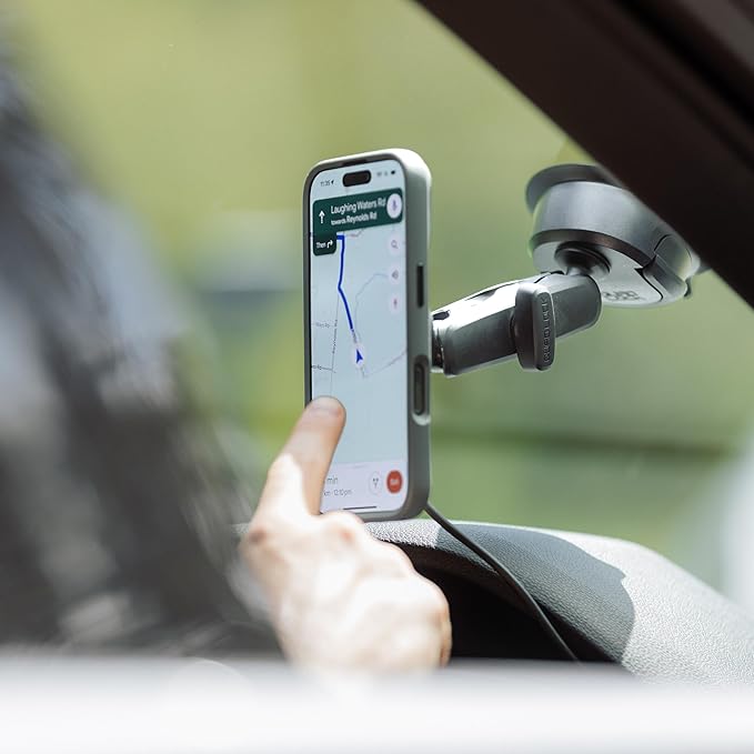 Quad Lock Heavy Duty Suction Car Phone Mount with MAG Phone Case and MAG Wireless Charging Head for iPhone 13 Pro