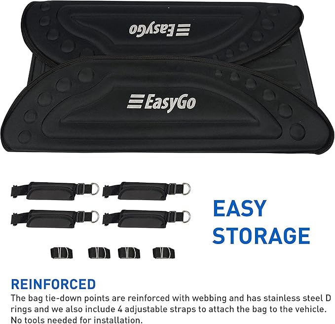 Aerodynamic Car Rooftop Cargo Carrier Bag - Soft Roof Top Luggage Bag for All Vehicles SUV with/Without Rack – Hard Sides - 4 Adjustable Straps – 8 Cubic Feet - Fold Flat Storage Bag