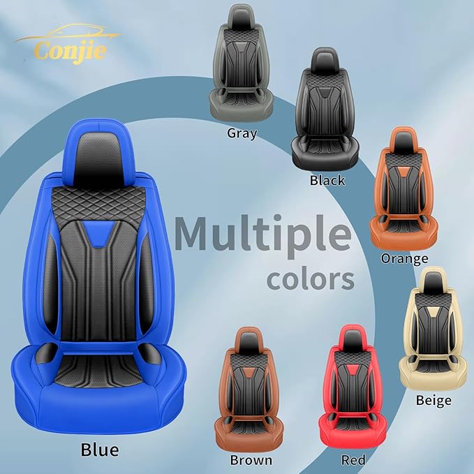 Fit CRV Car Seat Covers Premium Leather for Honda CRV cr-v 2011-2025 2026. Waterproof， Breathable, Scratch-Resistant & All-Weather Seat Cushion Protector (Front Seat,Blue&Black)